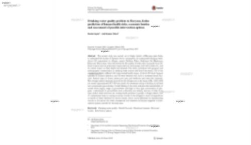 Drinking water quality problem in Haryana, India: prediction of human health risks, economic burden and assessment of possible intervention options